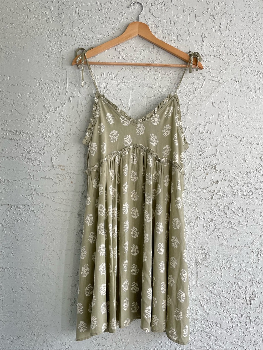 Patrons of Peace Floral Malibu Dress in Dusty Sage Mini Dress